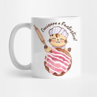 Cute cat rolling pin giant cookie Italian baking is awesome Mug